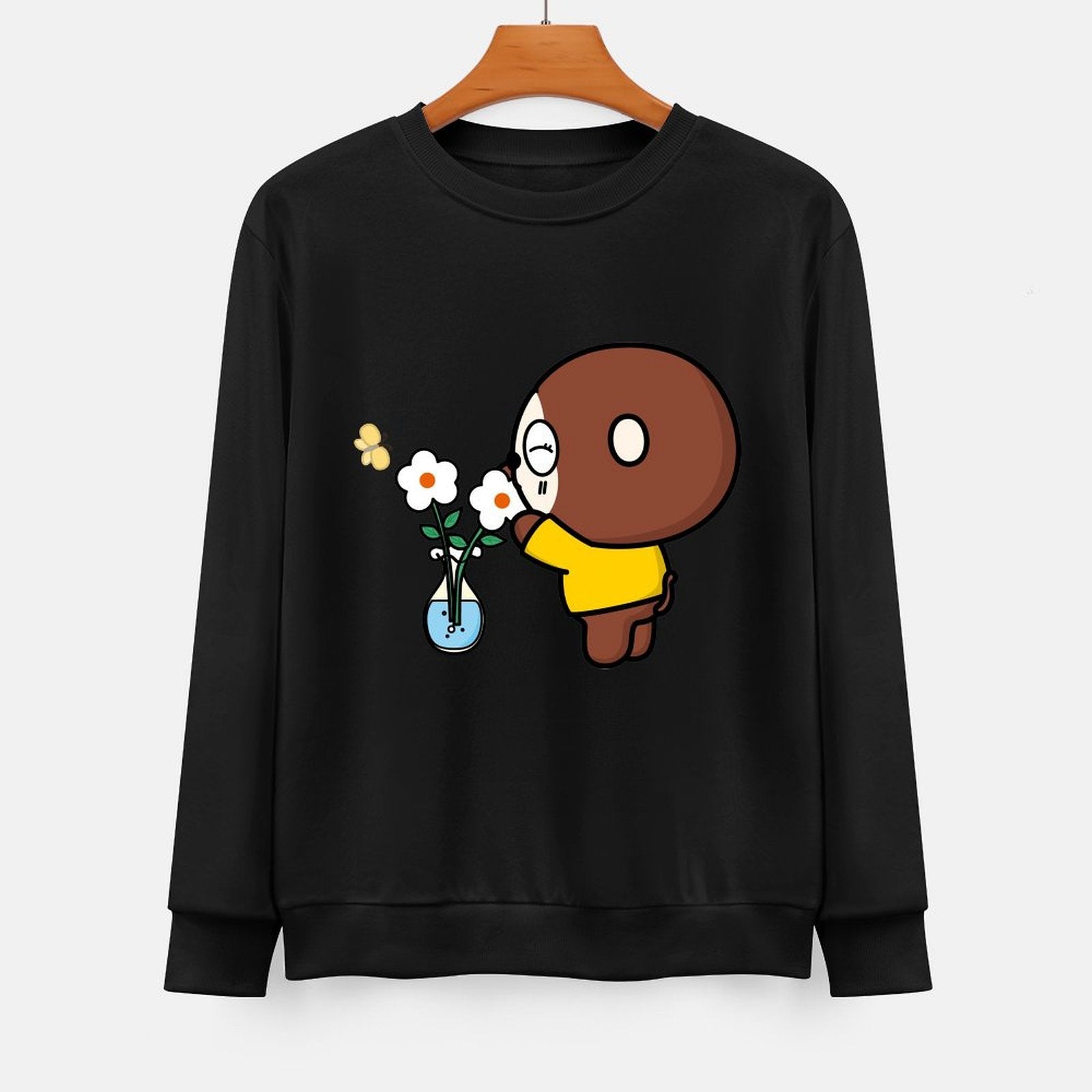 Front Patterned Long Sleeve TopSeamless Wrinkle-Free